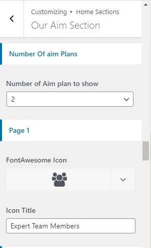 set  aim section