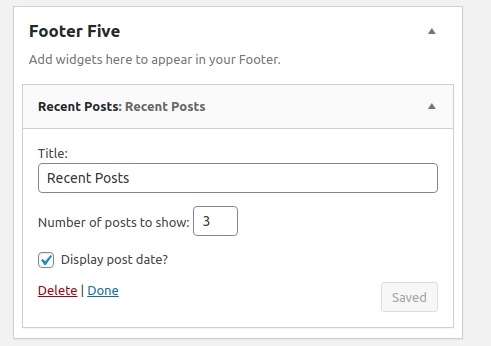 set Footer section