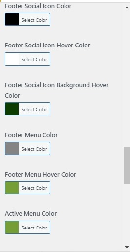 set Footer section