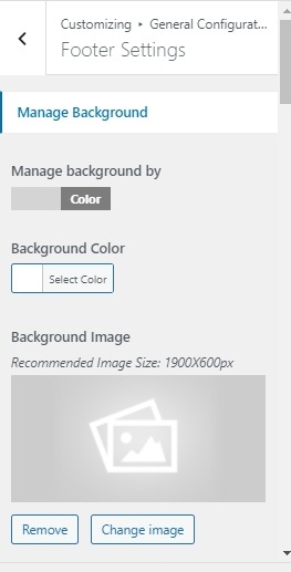 set Footer section