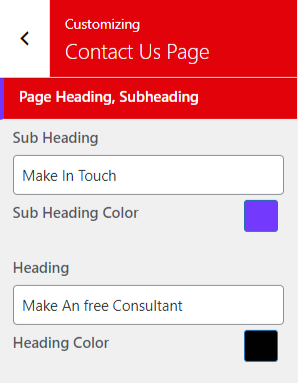 select Contact Page template