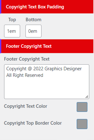 set Footer section