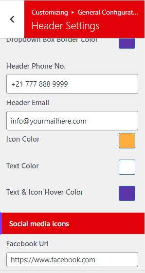 Set Header contact 