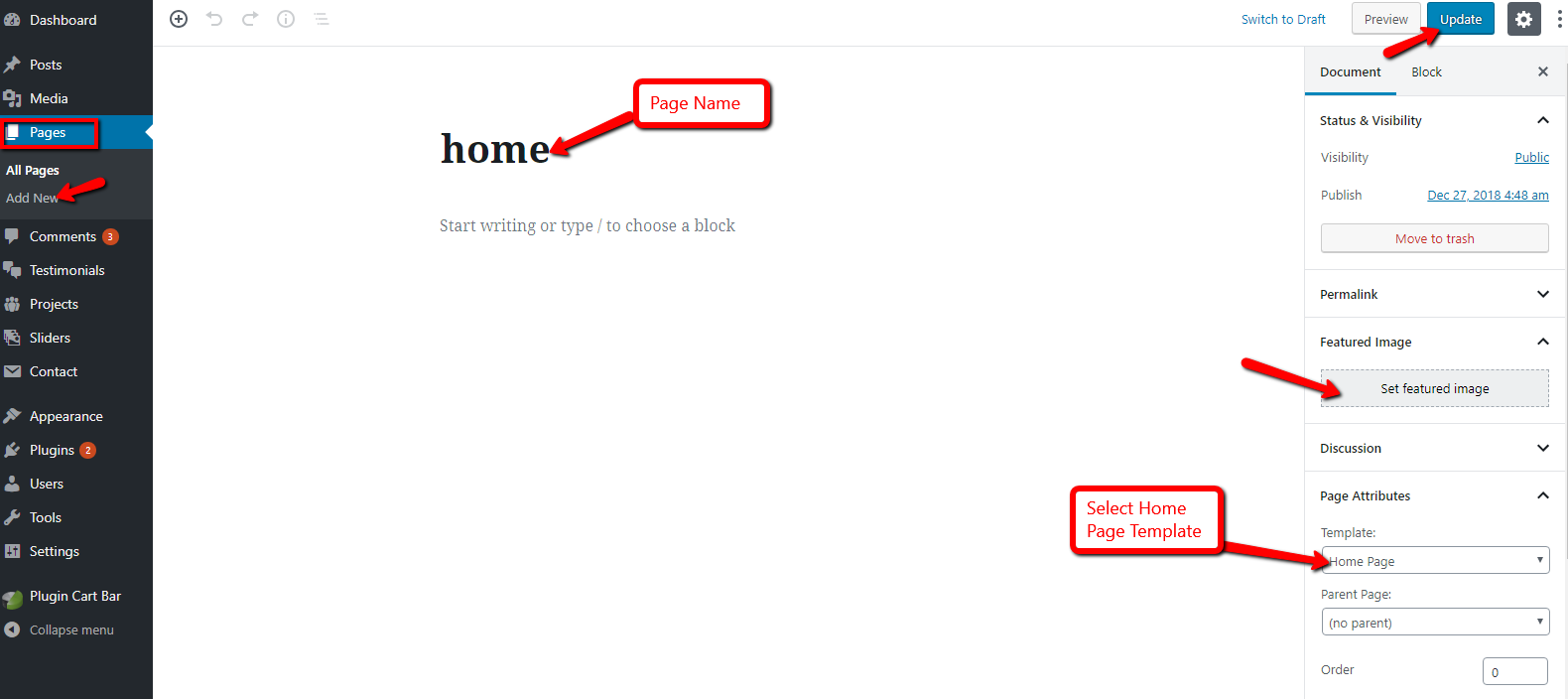 Home Page Setting