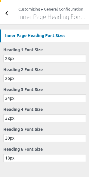 set inner page fonts