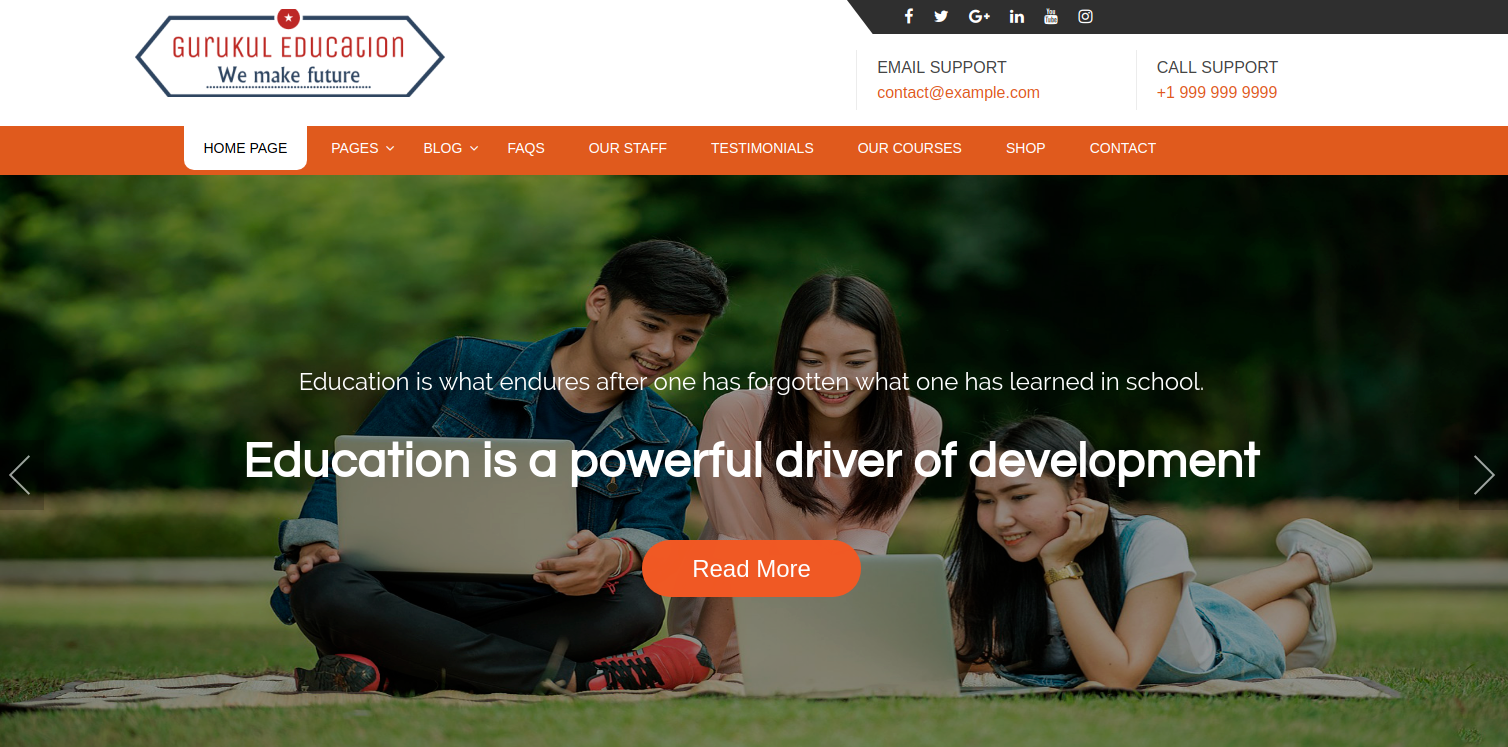 Gurukul Education wordpress theme