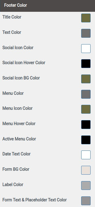 set Footer section