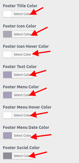 set Footer section