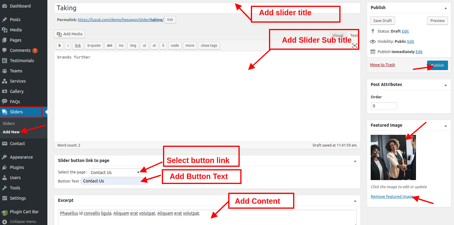 set slider