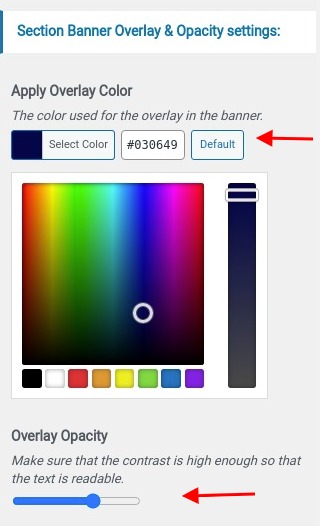 set Featured Page section