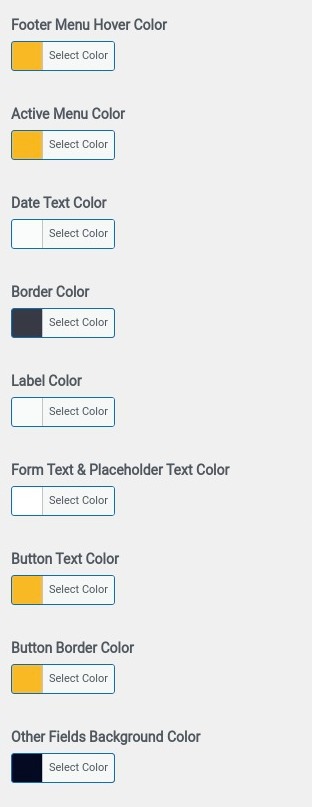 set Footer section