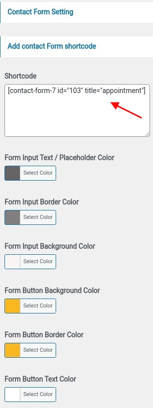 set contact section