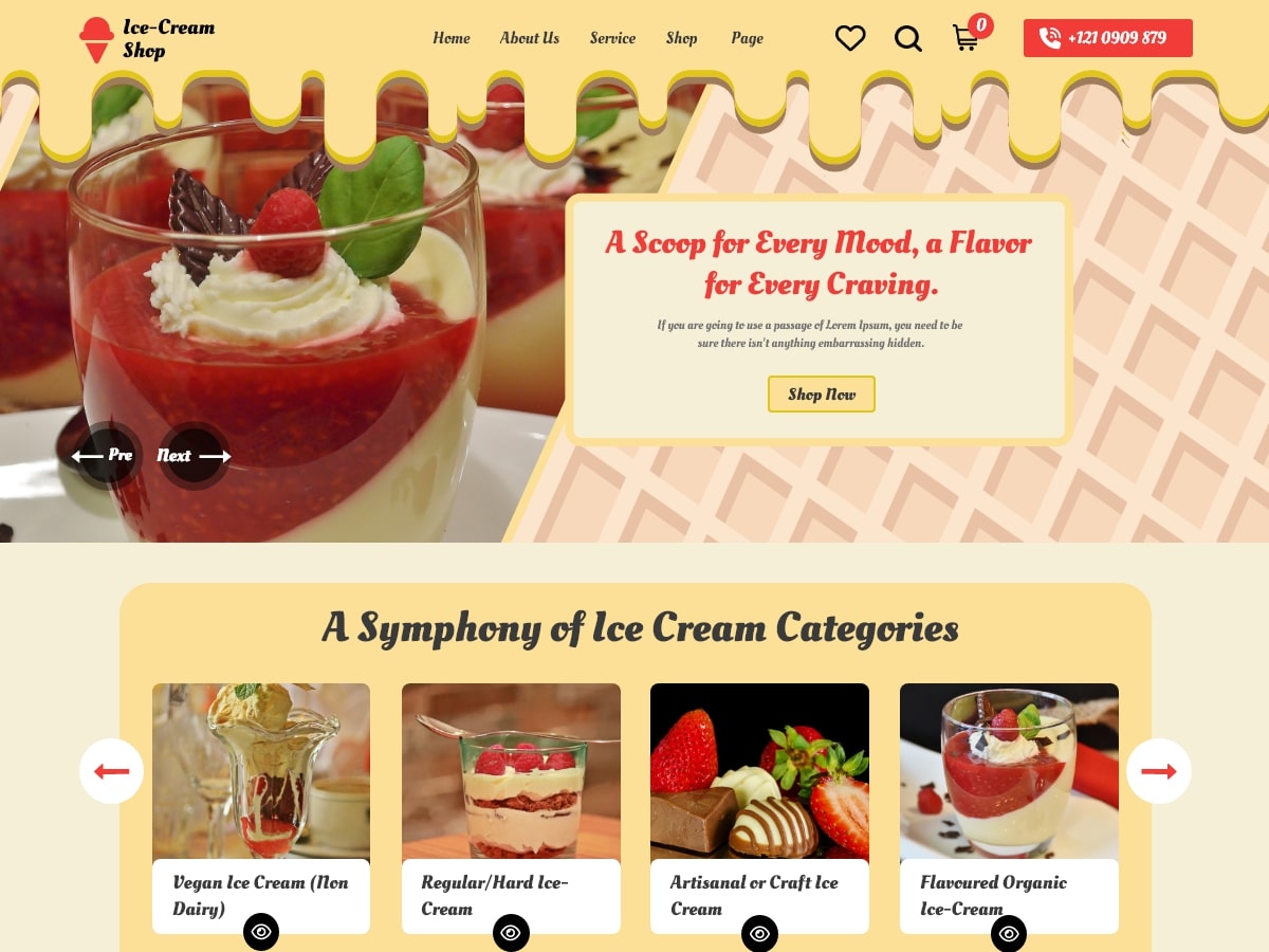 icecream-shop pro wordpress theme