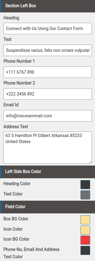 set contact section