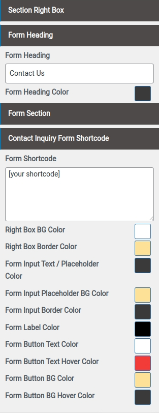 set contact section