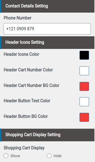 Set Header contact 