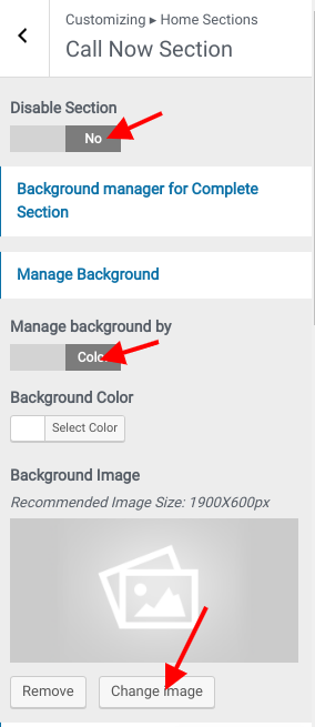 set contact section