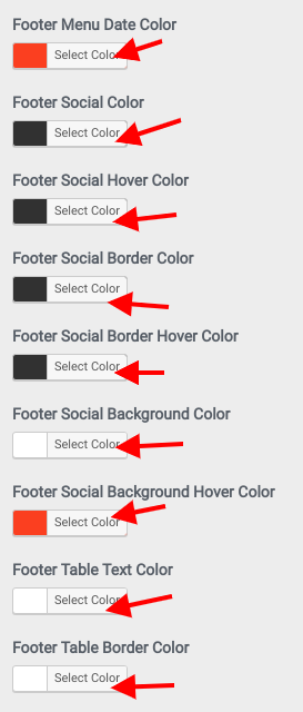 set Footer section