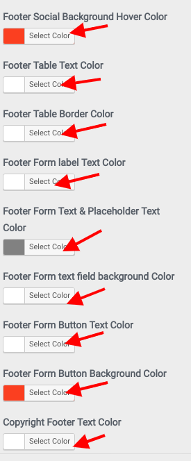 set Footer section