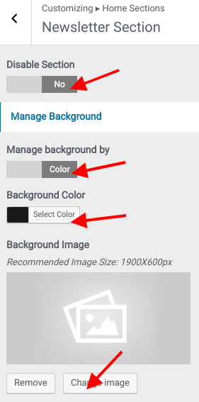 set contact section