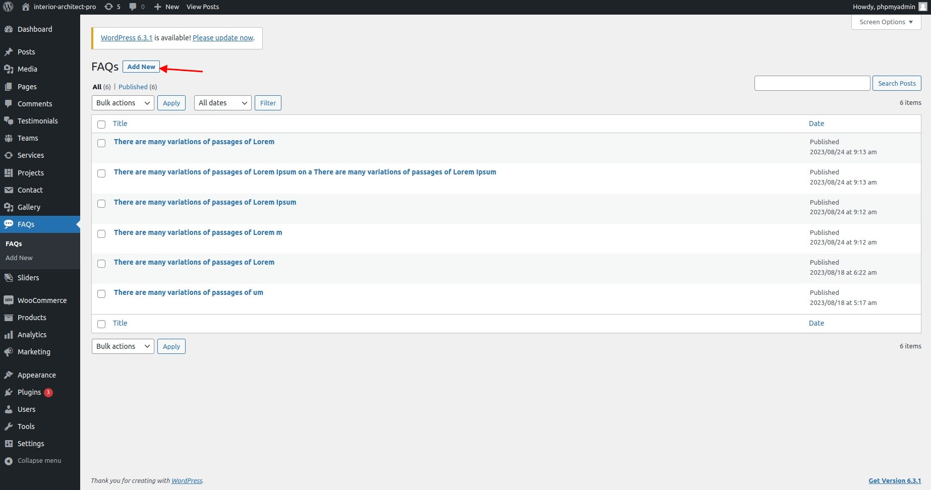 set contact section