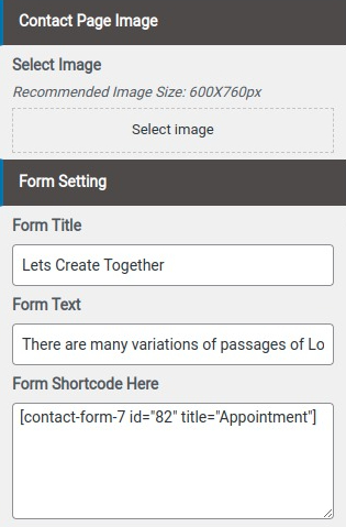 select Contact Page template