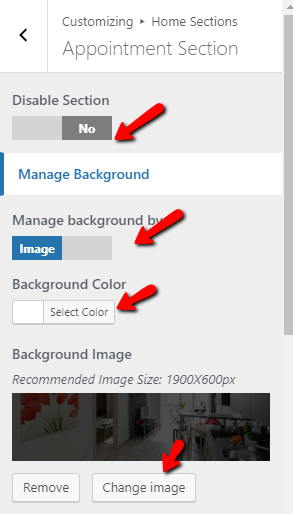 set contact section