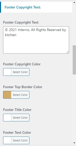 set footer Section