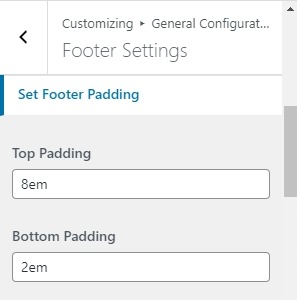 set footer Section