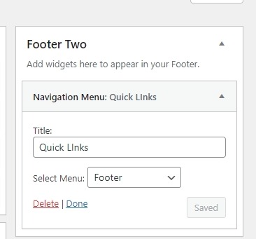 set Footer section