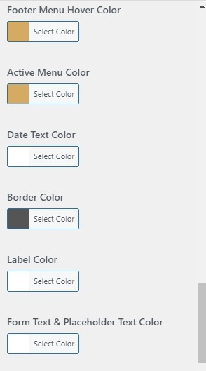 set Footer section