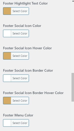 set Footer section