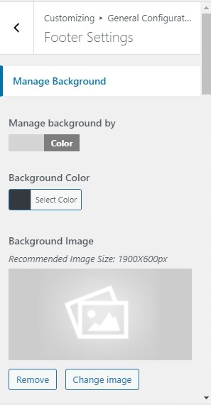 set Footer section