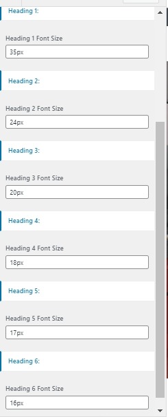 set inner page fonts