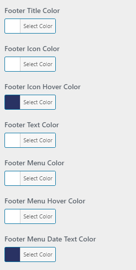 set Footer section