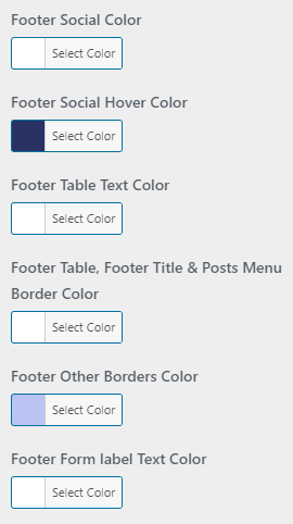 set Footer section