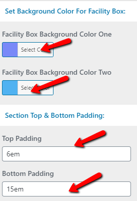 set Facility section