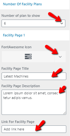 set Facility section