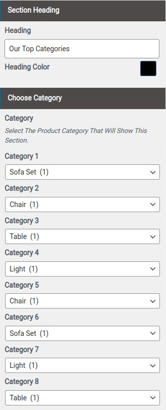 set Featured Page section