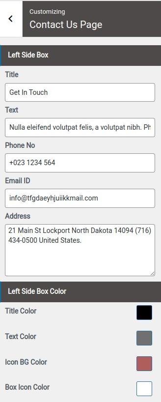select Contact Page template