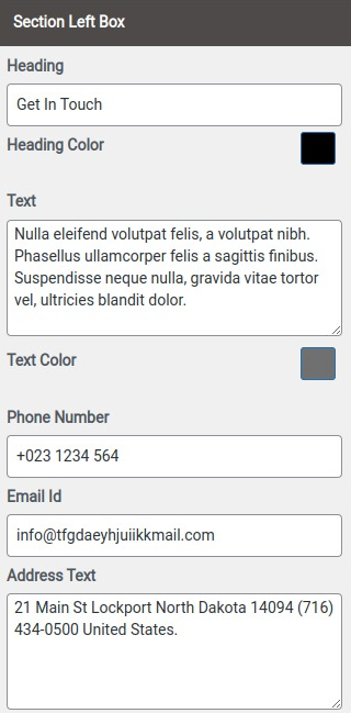 set contact section