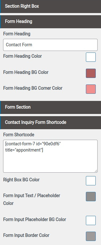 set contact section
