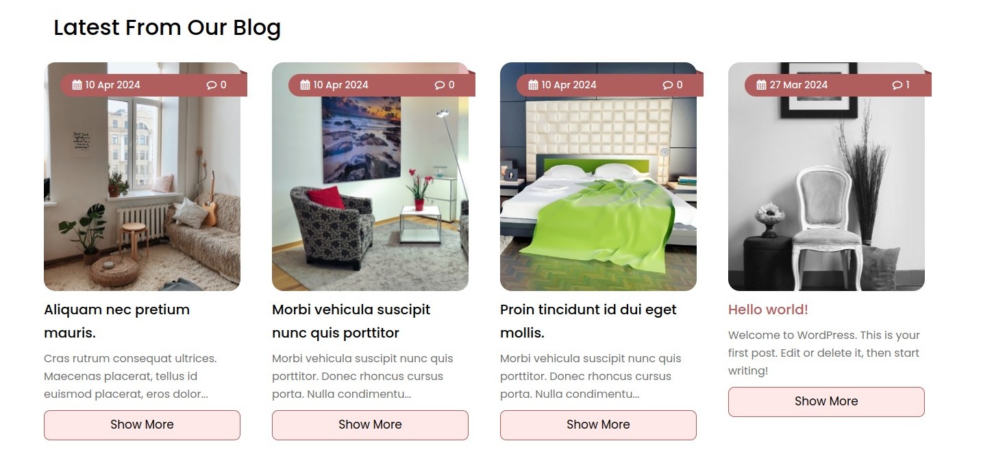 set blog section
