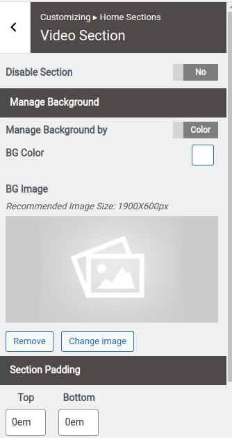 set Featured Page section