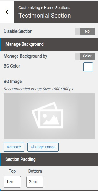 set Featured Page section