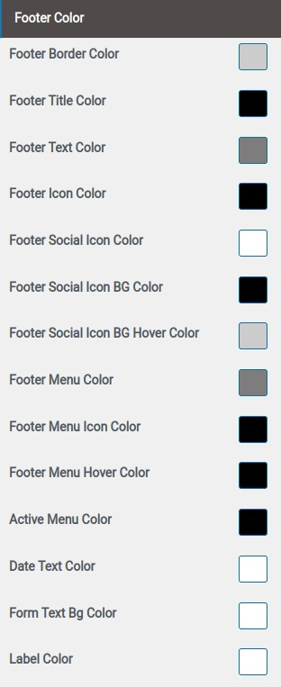 set Footer section