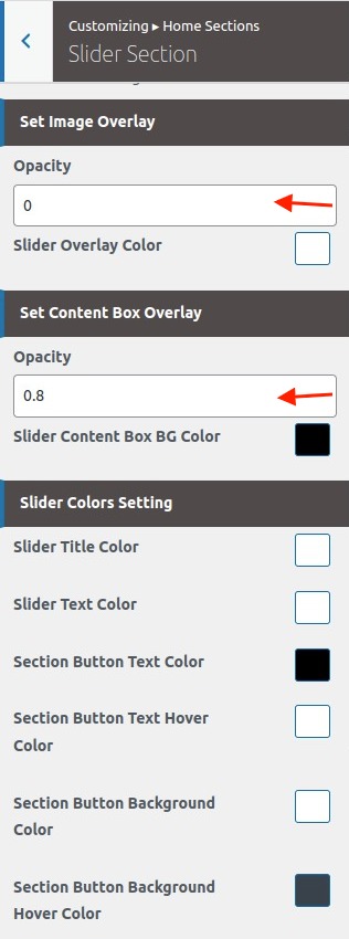 set slider