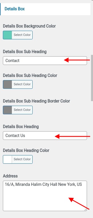 set contact section