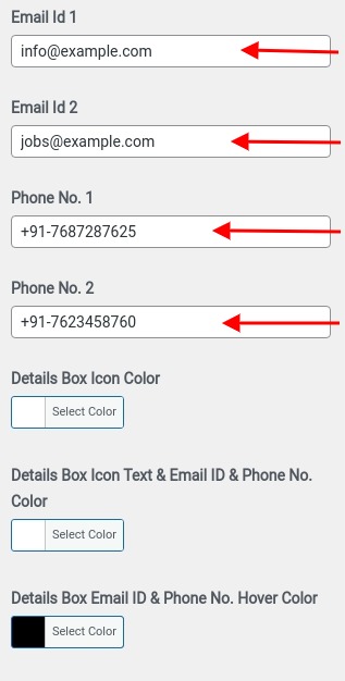 set contact section