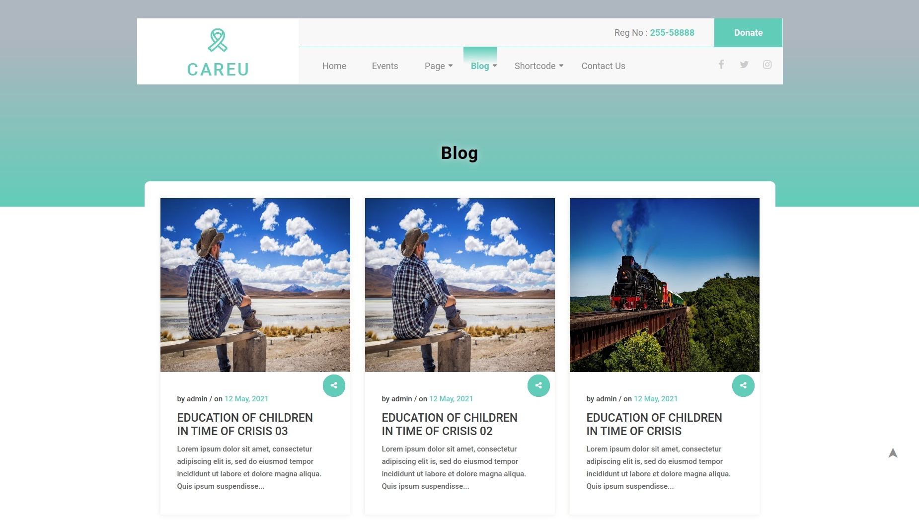 select Blog Full Width template